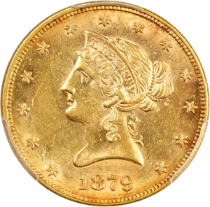 image for: 1879 $10 PCGS/CAC AU58 - No Reserve!