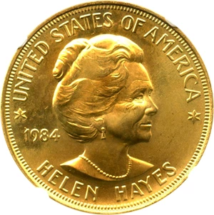 image for: 1984 Medal Helen Hayes 1 Ounce NGC MS66 (Gold)