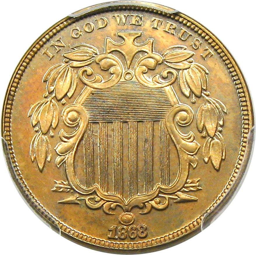 image for: 1868 5c PCGS Proof 63
