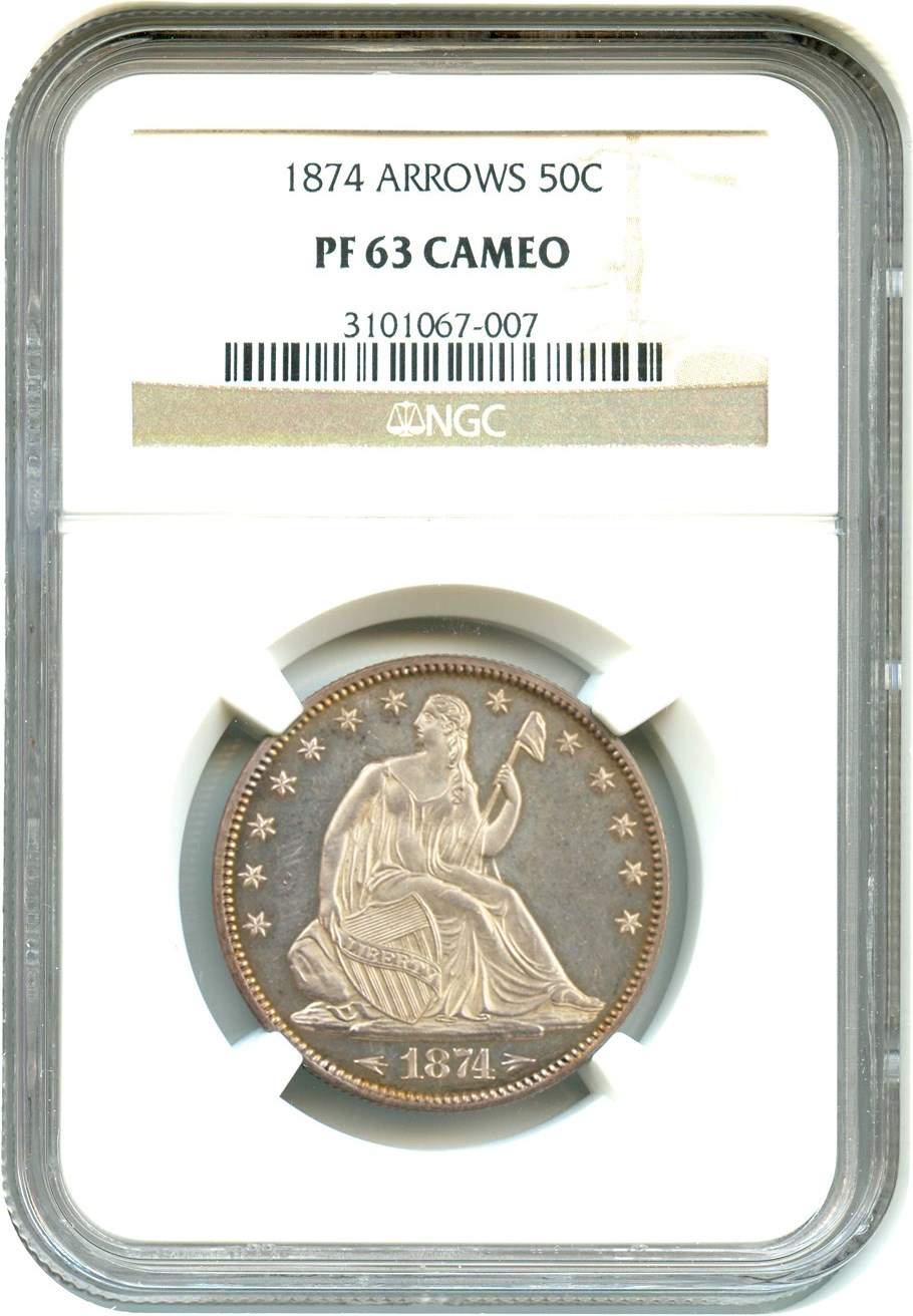 image for: 1874 50c NGC Proof 63 CAM (Arrows)