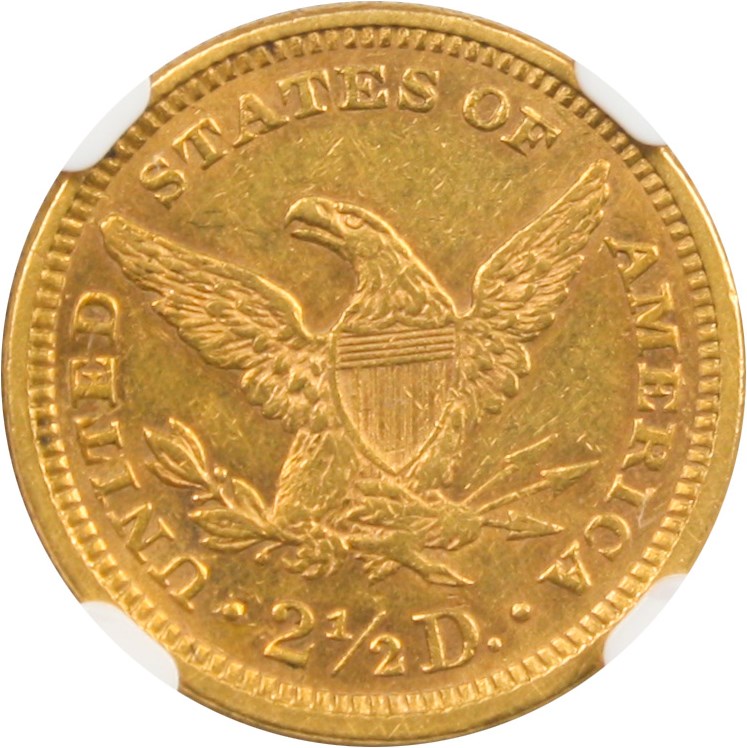 image for: 1876 $2 1/2 NGC/CAC AU58