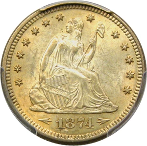 image for: 1874 25c PCGS MS64 (Arrows) - Vault Value!
