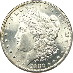 image for: 1880-O $1 PCGS MS64 (VAM-4, 80/79, Crossbar)