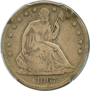 image for: 1867-S 50c PCGS VG-10
