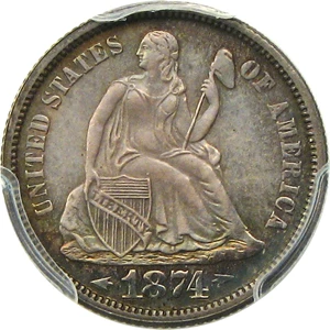 image for: 1874 10c PCGS Proof 65 (Arrows)