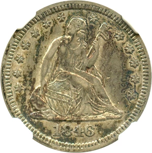 image for: 1846 25c NGC/CAC XF45