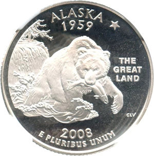 image for: 2008-S Alaska 25c NGC Proof 70 UCAM (Silver) - No Reserve!