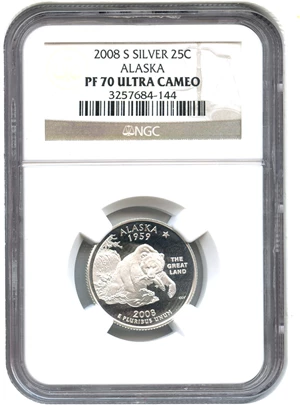 image for: 2008-S Alaska 25c NGC Proof 70 UCAM (Silver) - No Reserve!