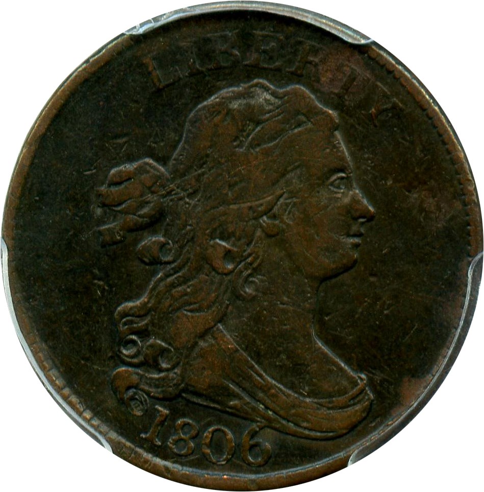 image for: 1806 1/2c PCGS VF30 (Large 6, Stems)