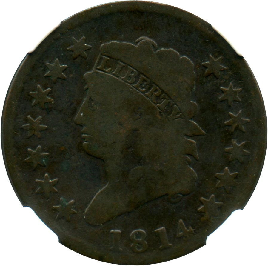 image for: 1814 1c NGC VG-8 BN (Crosslet 4, S-294)
