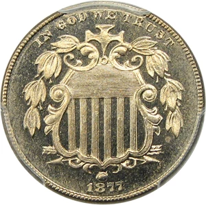 image for: 1877 5c PCGS Proof 65 CAM