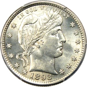 image for: 1893-S 25c PCGS MS64