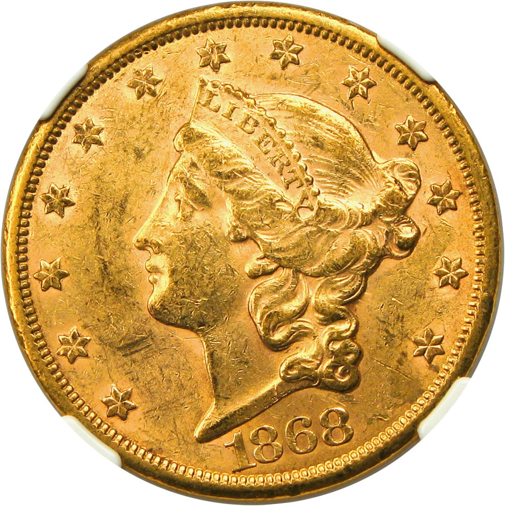 image for: 1868-S $20 NGC/CAC MS60