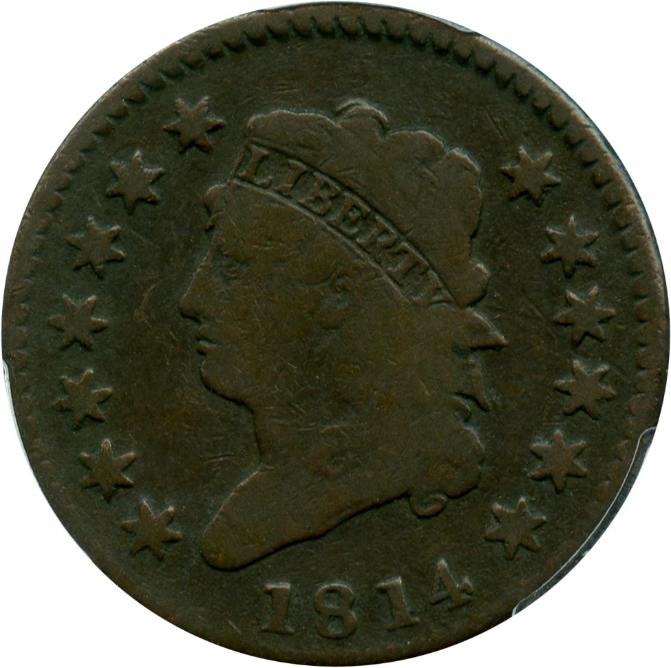 image for: 1814 1c PCGS VG-08 (Crosslet 4)