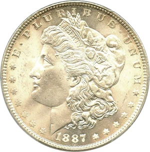 image for: 1887 $1 PCGS Genuine UNC Details, Cleaning - No Reserve!
