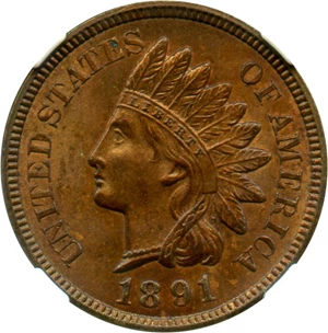 image for: 1891 1c NGC MS64 RB