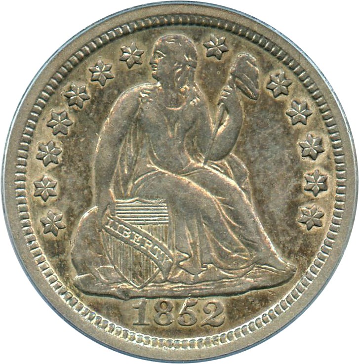 image for: 1852-O 10c PCGS/CAC AU53