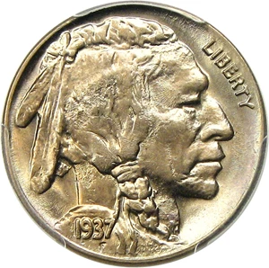 image for: 1937-D 3 Legged 5c PCGS MS66