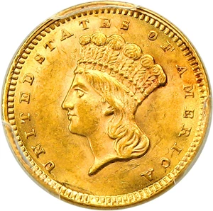 image for: 1860 G$1 PCGS/CAC MS62