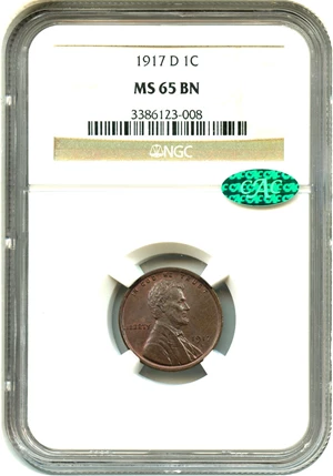 image for: 1917-D 1c NGC/CAC MS65 BN - No Reserve!