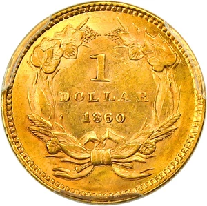 image for: 1860 G$1 PCGS/CAC MS62
