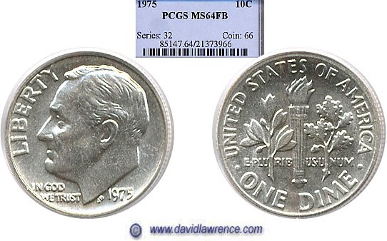 image for: 1975 10c PCGS MS64 FB