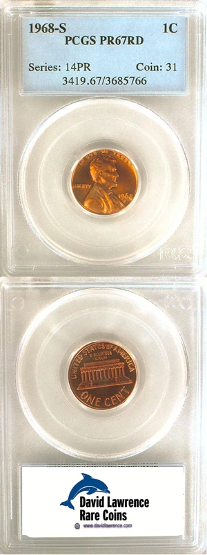 image for: 1968-S 1c PCGS Proof 67 RD