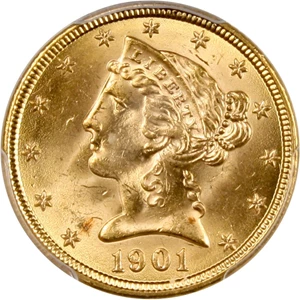 image for: 1901 $5 PCGS/CAC MS64