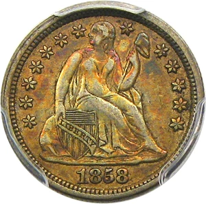 image for: 1858 10c PCGS VF35