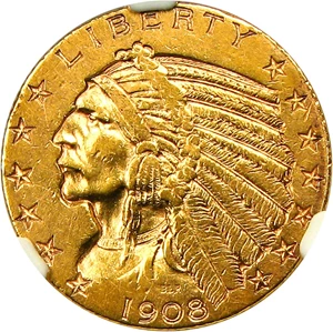 image for: 1908-S $5 NGC AU53