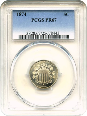 image for: 1874 5c PCGS Proof 67