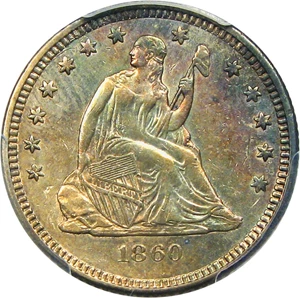 image for: 1860-O 25c PCGS AU53