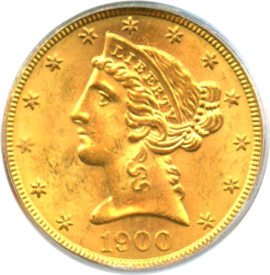 image for: 1900-S $5 PCGS MS64 (OGH)