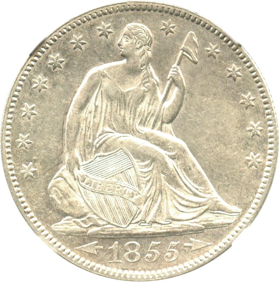 image for: 1855 50c NGC AU55 (Arrows)