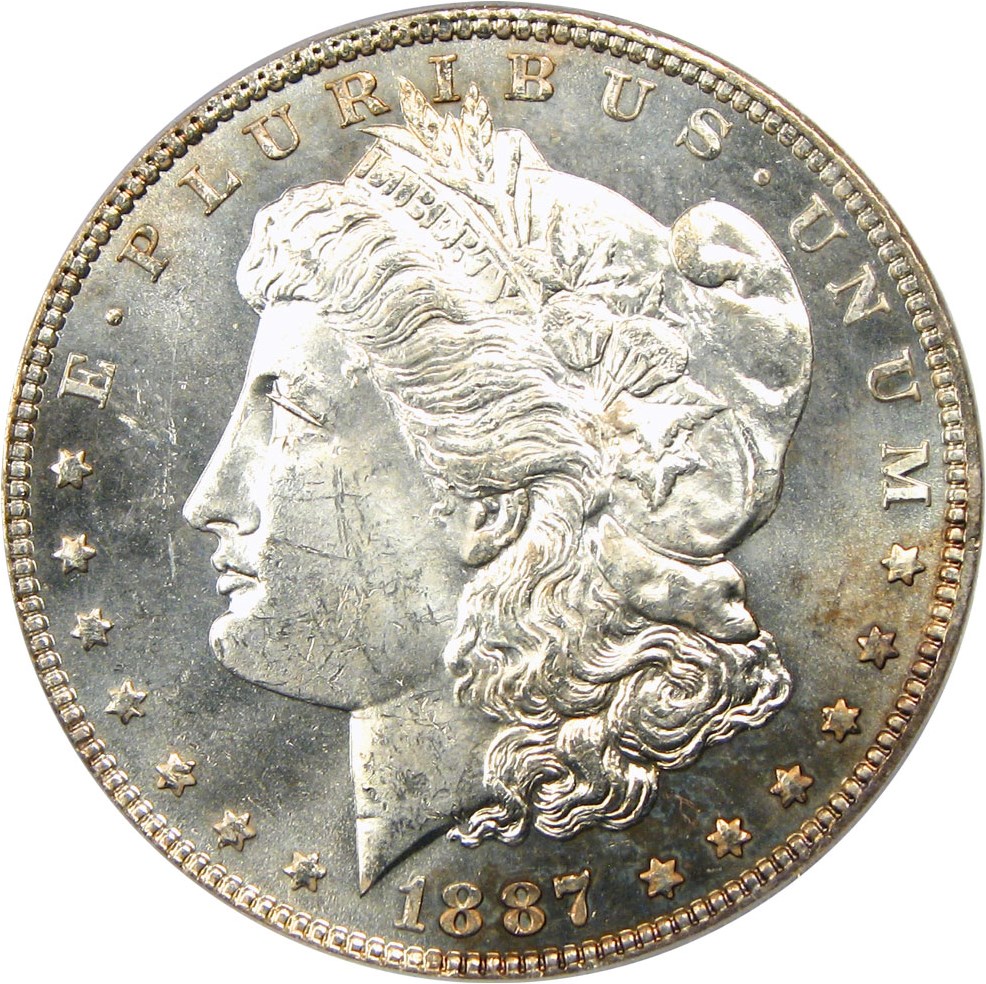 image for: 1887/6 $1 PCGS MS64 DMPL (OGH)