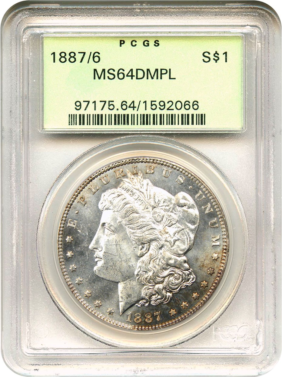 image for: 1887/6 $1 PCGS MS64 DMPL (OGH)