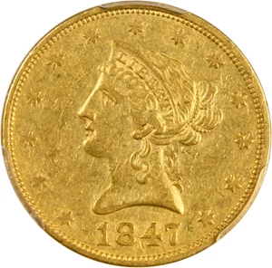 image for: 1847 $10 PCGS XF45