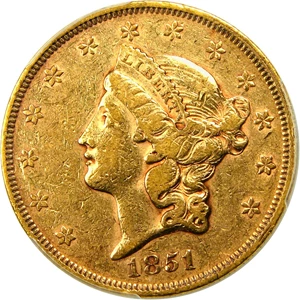 image for: 1851 $20 PCGS XF40