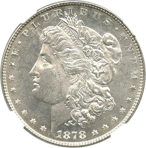 image for: 1878 7TF $1 NGC MS62 PL (Reverse of 1878)