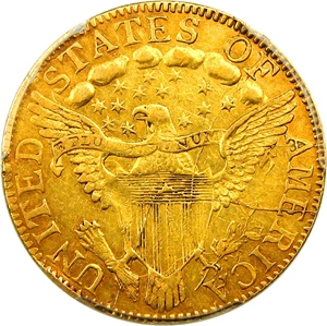 image for: 1798 Large Eagle $5 PCGS AU53 (Large 8, 14 Stars)