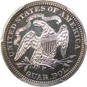 image for: 1867 25c PCGS Secure Proof 64 - DLRC Discount!