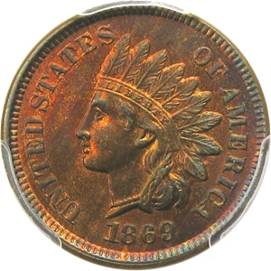image for: 1869/69 1c PCGS/CAC MS64 RB (FS-301, Snow-3, FS-008.3)