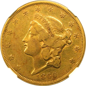 image for: 1860 $20 NGC/CAC VF30 - No Reserve!