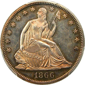 image for: 1866 50c PCGS Proof 62 (Motto)