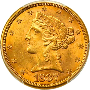 image for: 1887-S $5 PCGS MS63 - No Reserve!