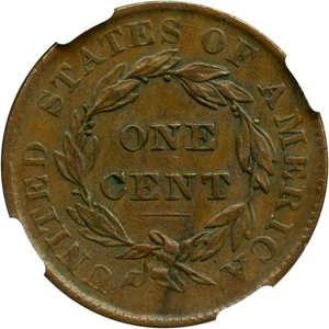 image for: 1837 1c NGC XF Details (N-3, Head of 36, Obv. Improperly Cleaned, Medium Letters)