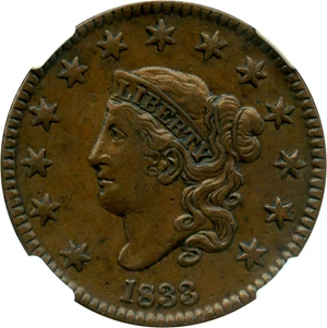 image for: 1833 1c NGC XF45 BN (N-5)