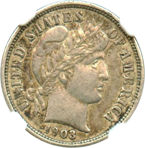 image for: 1903-O 10c NGC AU53