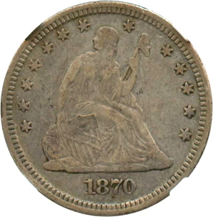 image for: 1870 25c NGC VF35