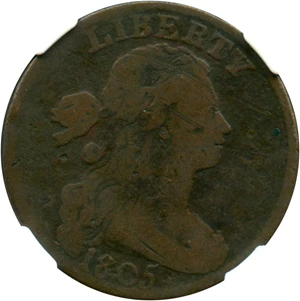 image for: 1805 1c NGC VG Details BN (S-267, Obv. Scratched)